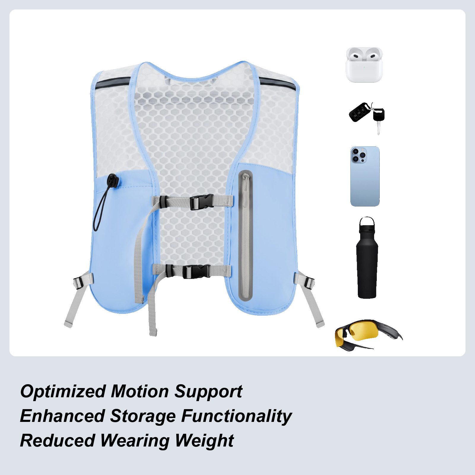 Running Gear Bag For Men - Hydration Running Vest Breathable Hydration Vest