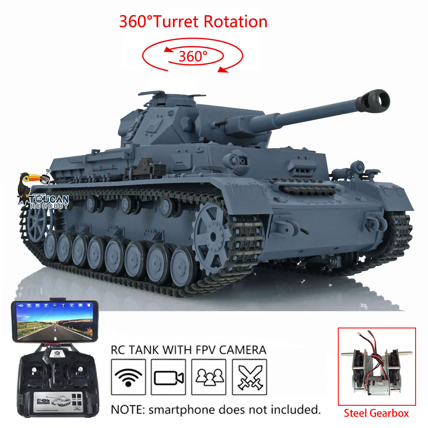 Henglong 1/16 7.0 Plastic FPV  - Running Gear Box avis et prix