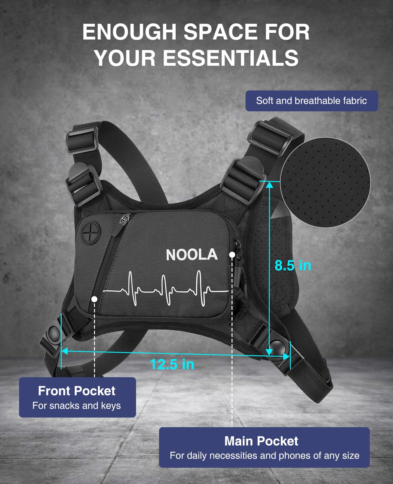Chest Pack Running Vest Reflec - Running Gear Bag For Men avis et prix