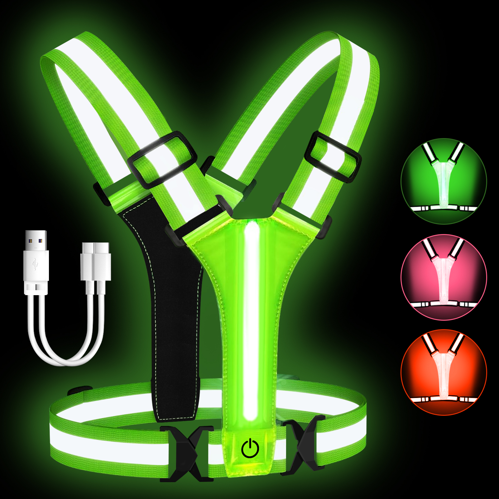 Adjustable LED Reflective Vest - Running Gear In Winter avis et prix